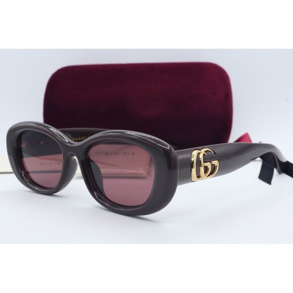 Gucci GG 1829SK 004 Cat Eye Brown Sunglasses Maui Rose Lenses 53mm main image 6